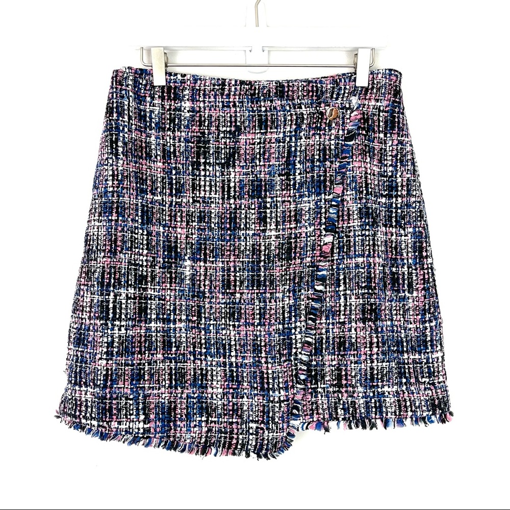 Ann Taylor LOFT Faux Wrap Tweed Skirt